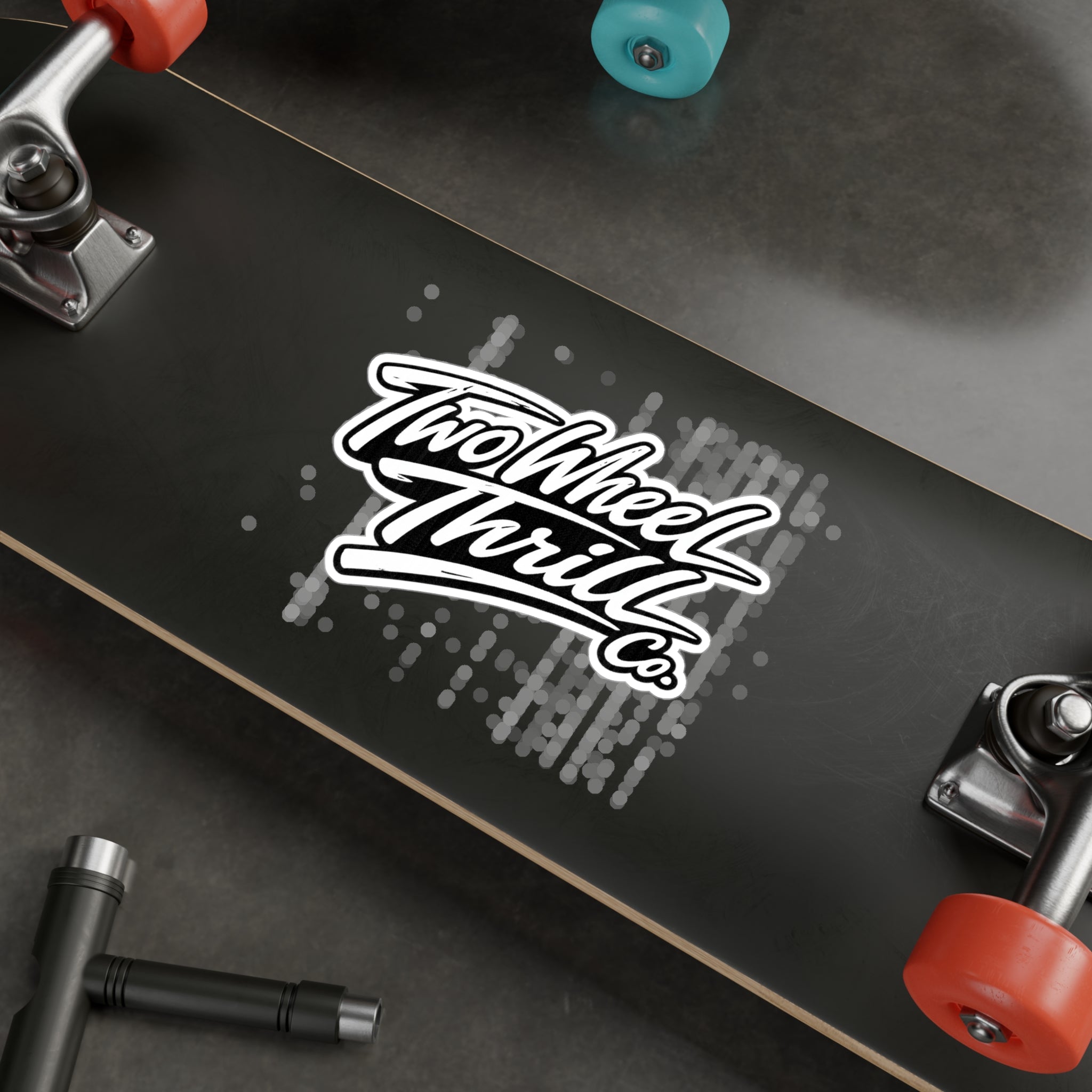 Kiss-Cut Vinyl Decal — 'My Wheel Thrill Co.' Black Script Sticker for Cars, Laptops & Windows