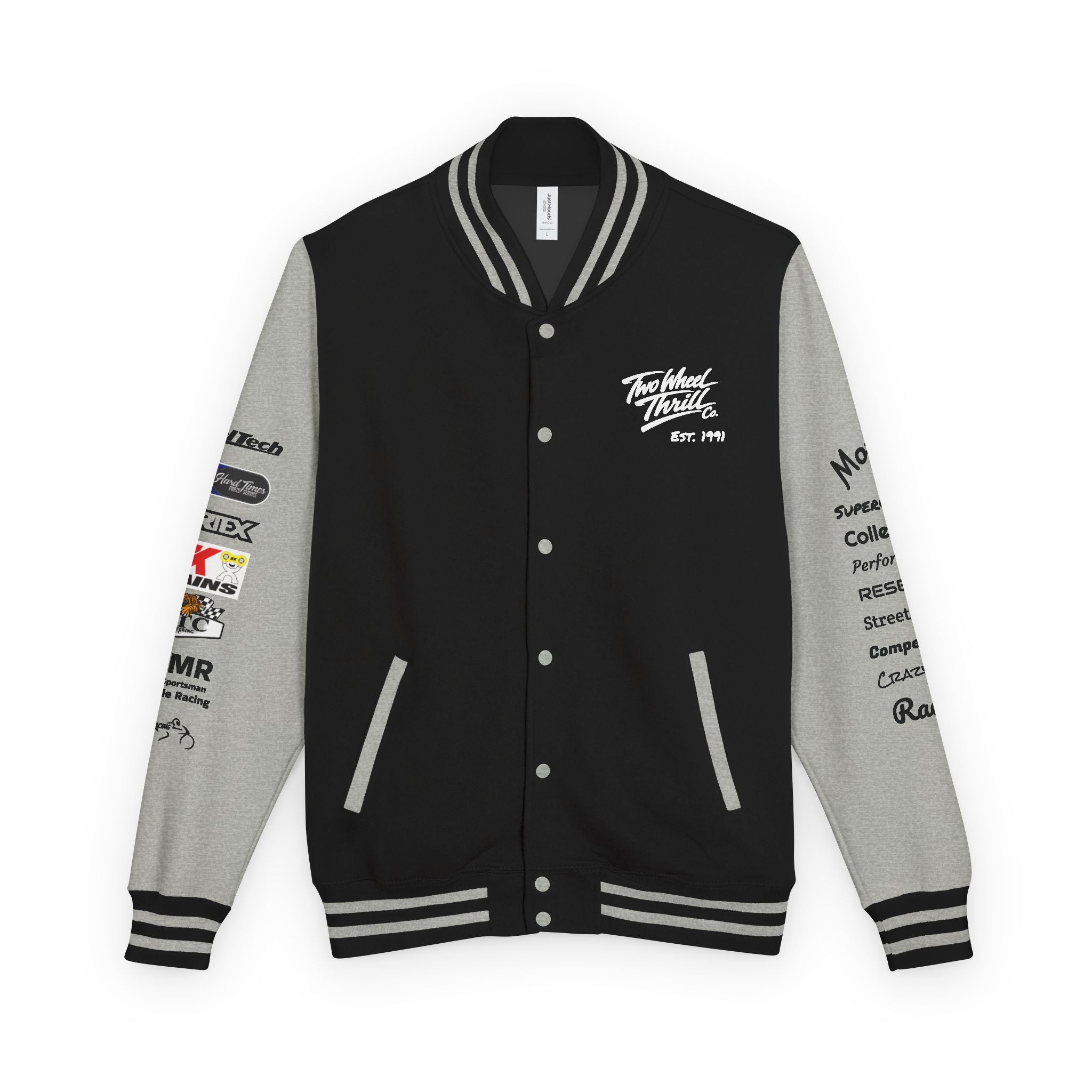 Two Wheeled Thrill Letterman Jacket — "Live the Fast Life" Varsity Jacket