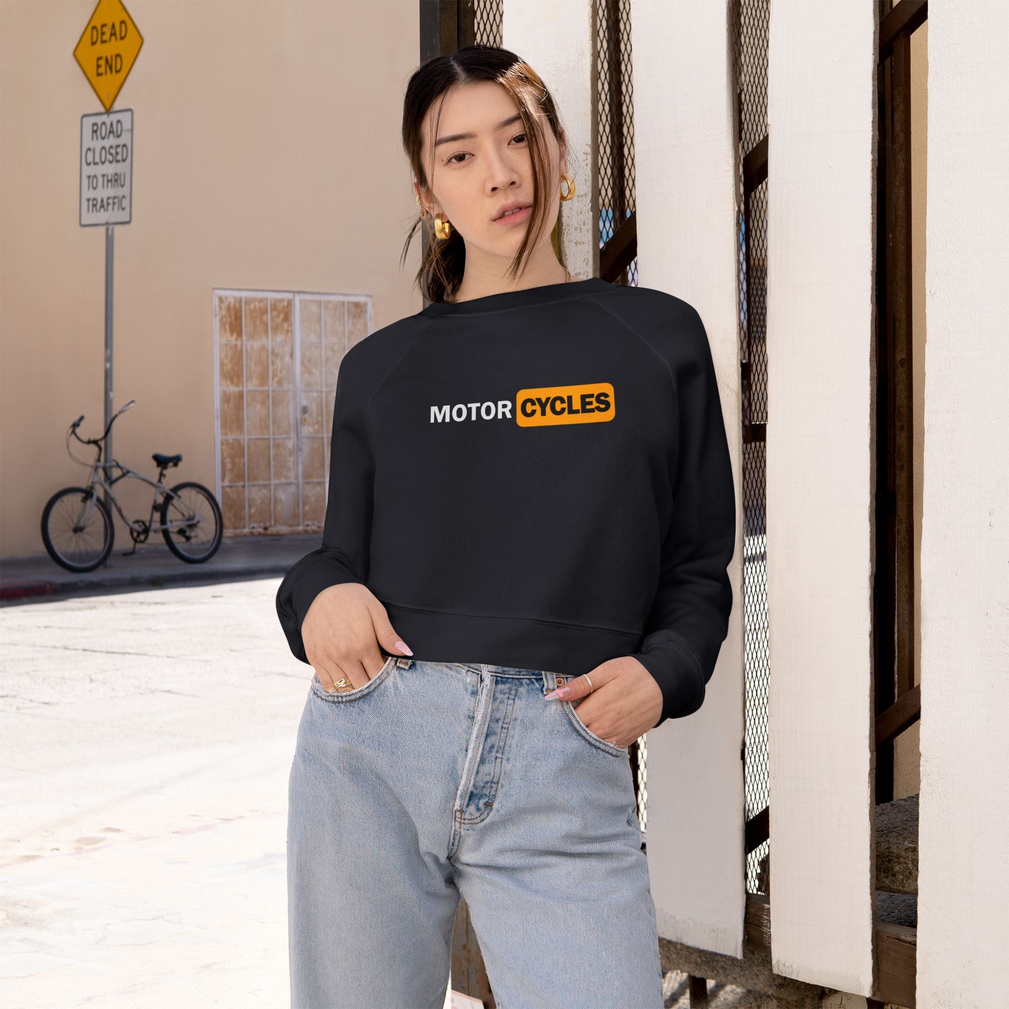 Motorcycles Cropped Pullover — Women's Moto Fleece