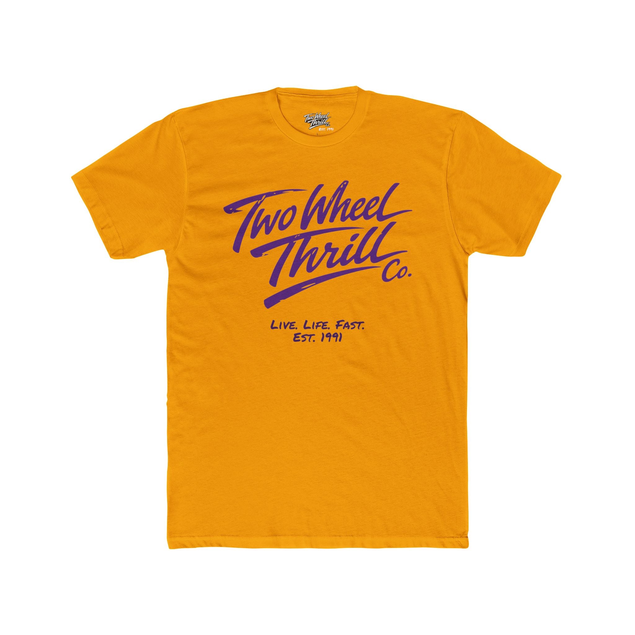 Two Wheel Thrill Co. Motorcycle Tee — Retro Beach Rider Graphic T-Shirt