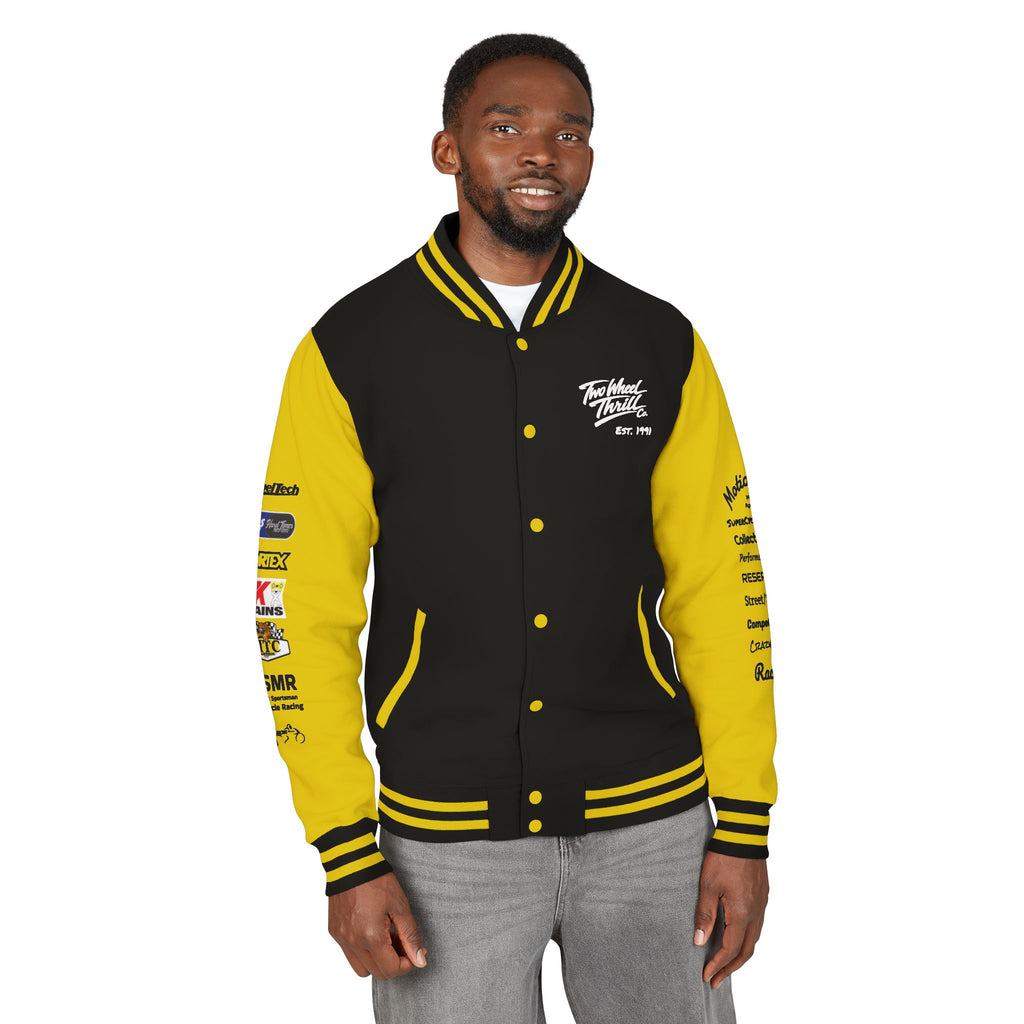 Two Wheeled Thrill Letterman Jacket — "Live the Fast Life" Varsity Jacket