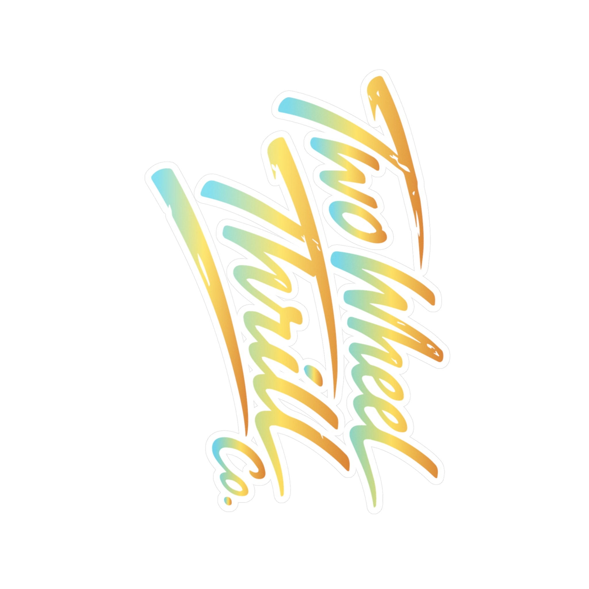 Kiss-Cut Vinyl Sticker — Retro Gradient Script Decal