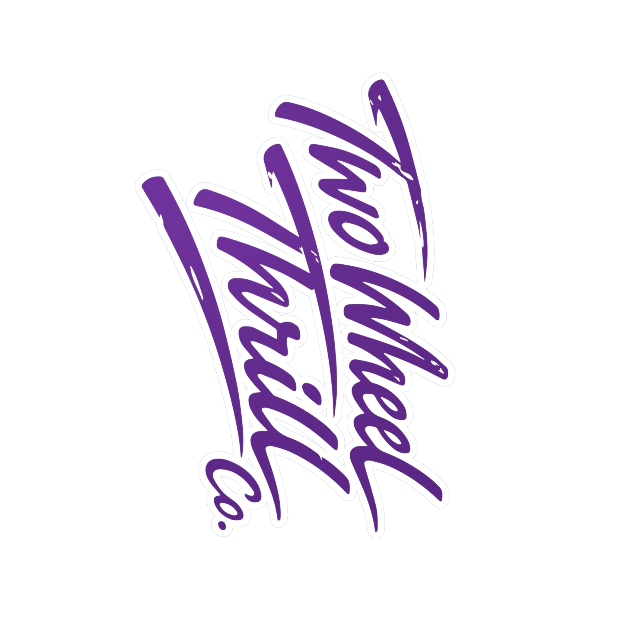 Kiss-Cut Vinyl Decal — "Low Wheel Thrill Co." Script Sticker (Purple)