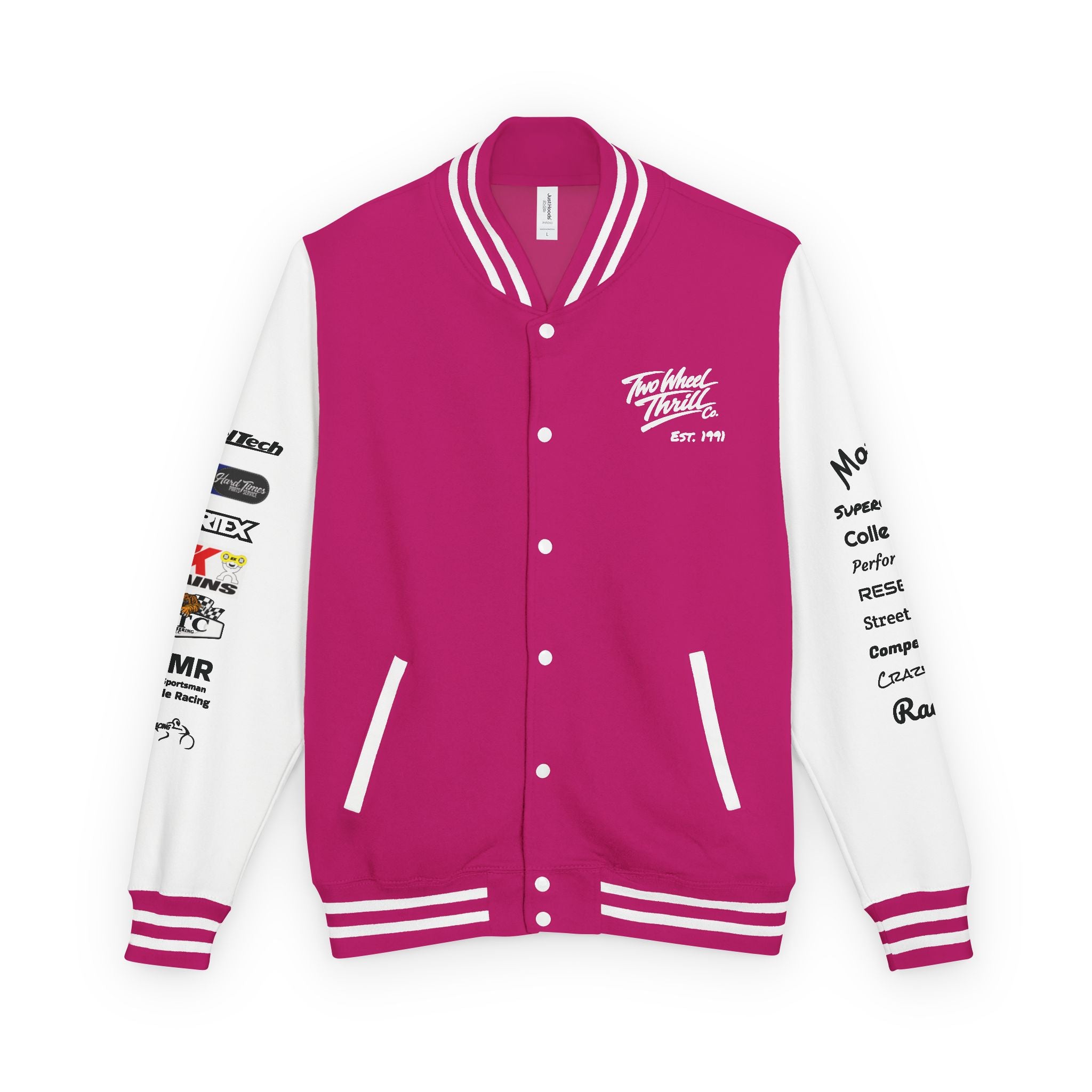 Two Wheeled Thrill Letterman Jacket — "Live the Fast Life" Varsity Jacket