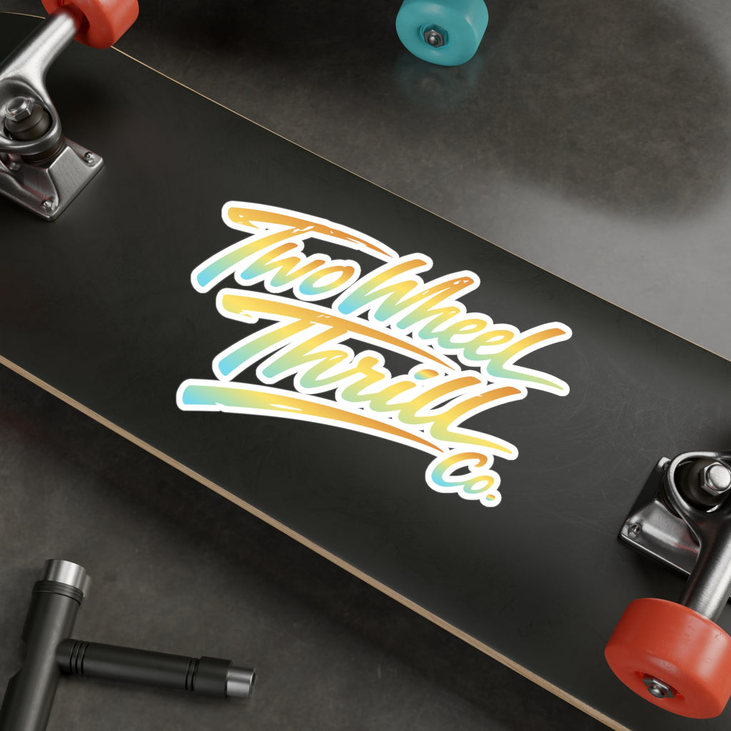 Kiss-Cut Vinyl Sticker — Retro Gradient Script Decal