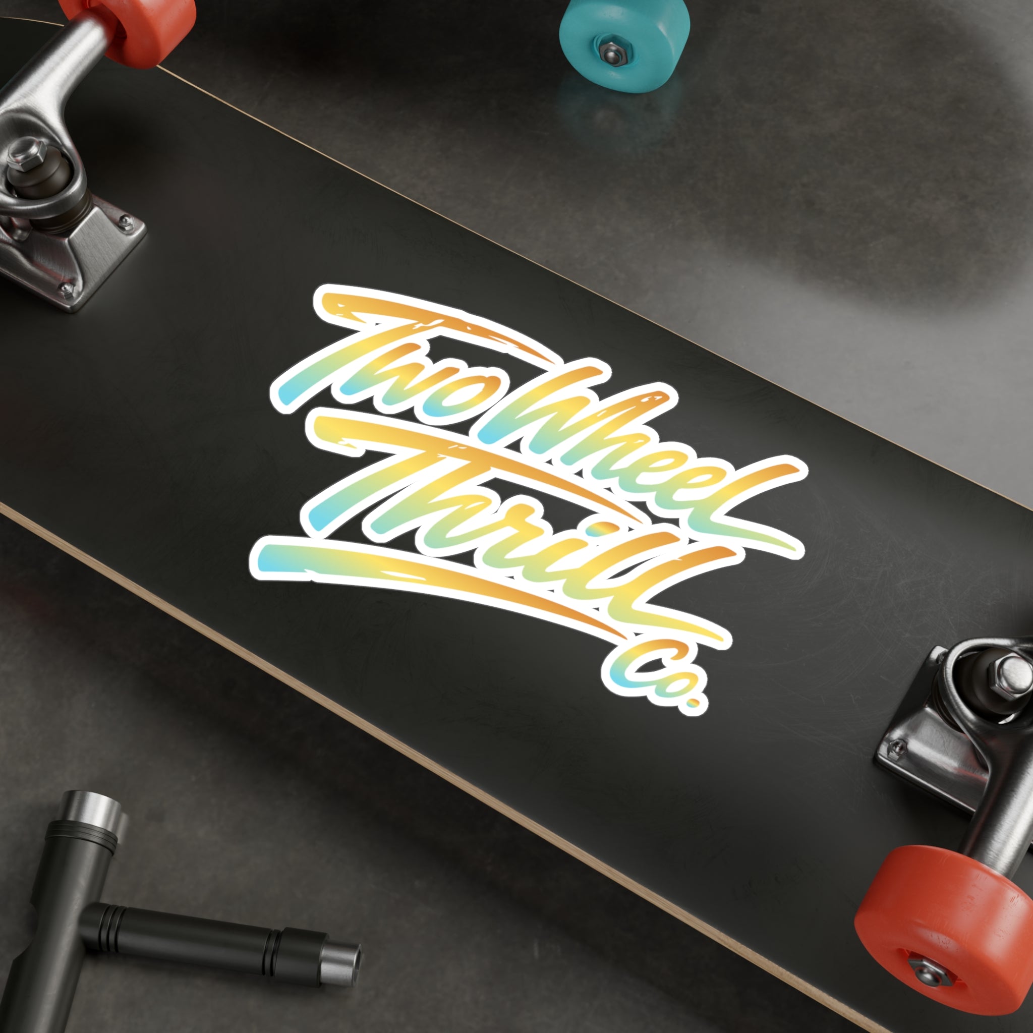 Kiss-Cut Vinyl Sticker — Retro Gradient Script Decal