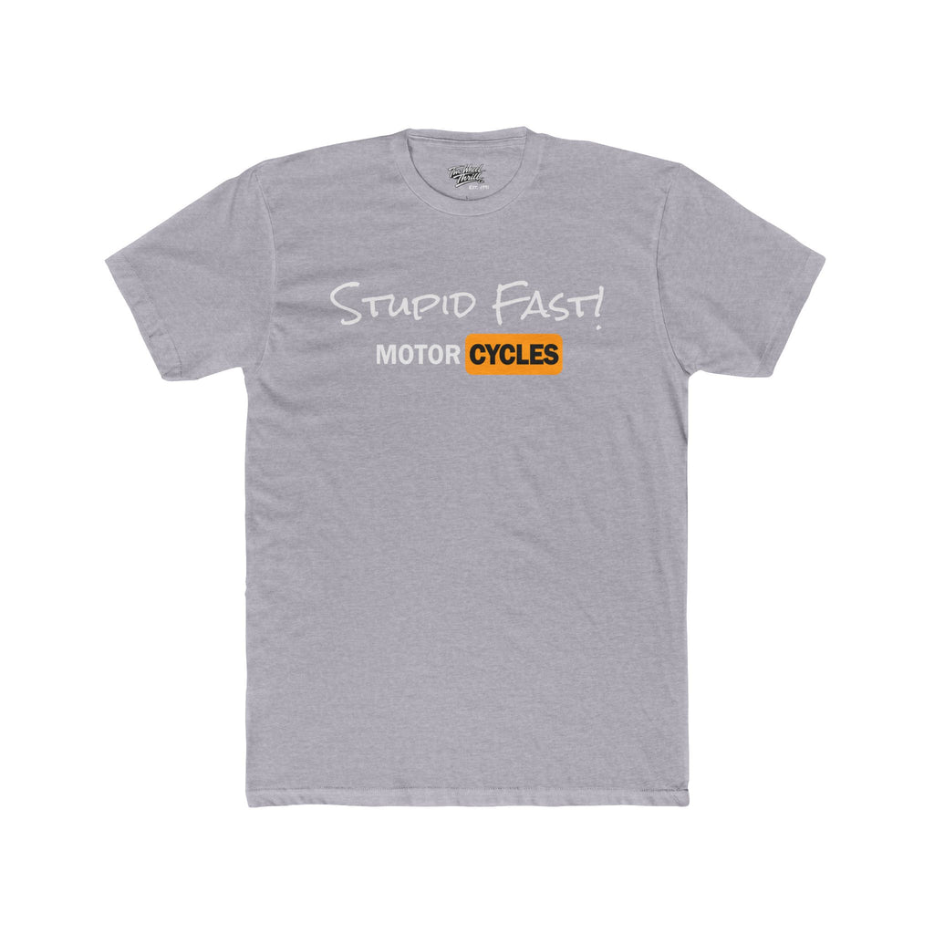 Two Wheel Thrill Motorcycle Tee — "Stupid Fast!" Sunset Rider T-Shirt