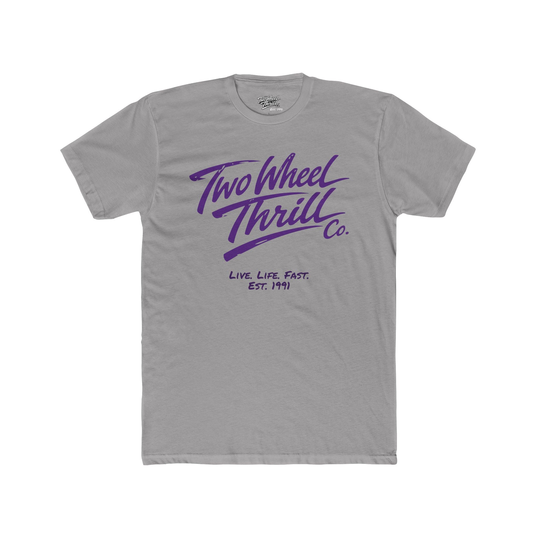 Two Wheel Thrill Co. Motorcycle Tee — Retro Beach Rider Graphic T-Shirt