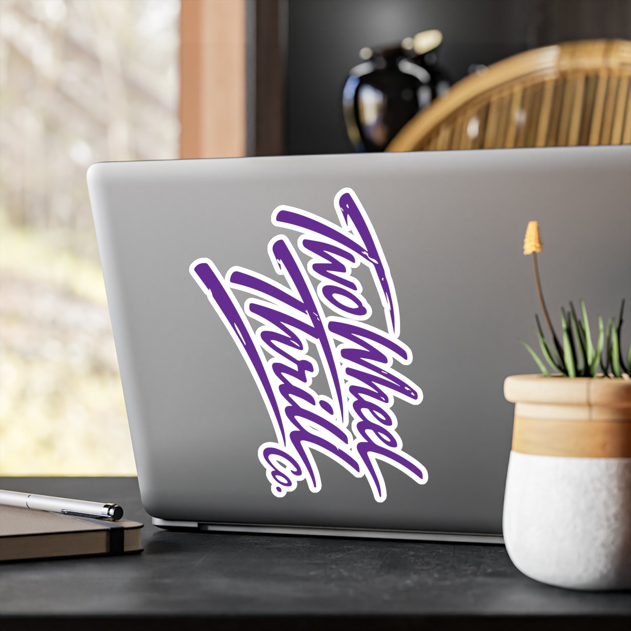 Kiss-Cut Vinyl Decal — "Low Wheel Thrill Co." Script Sticker (Purple)