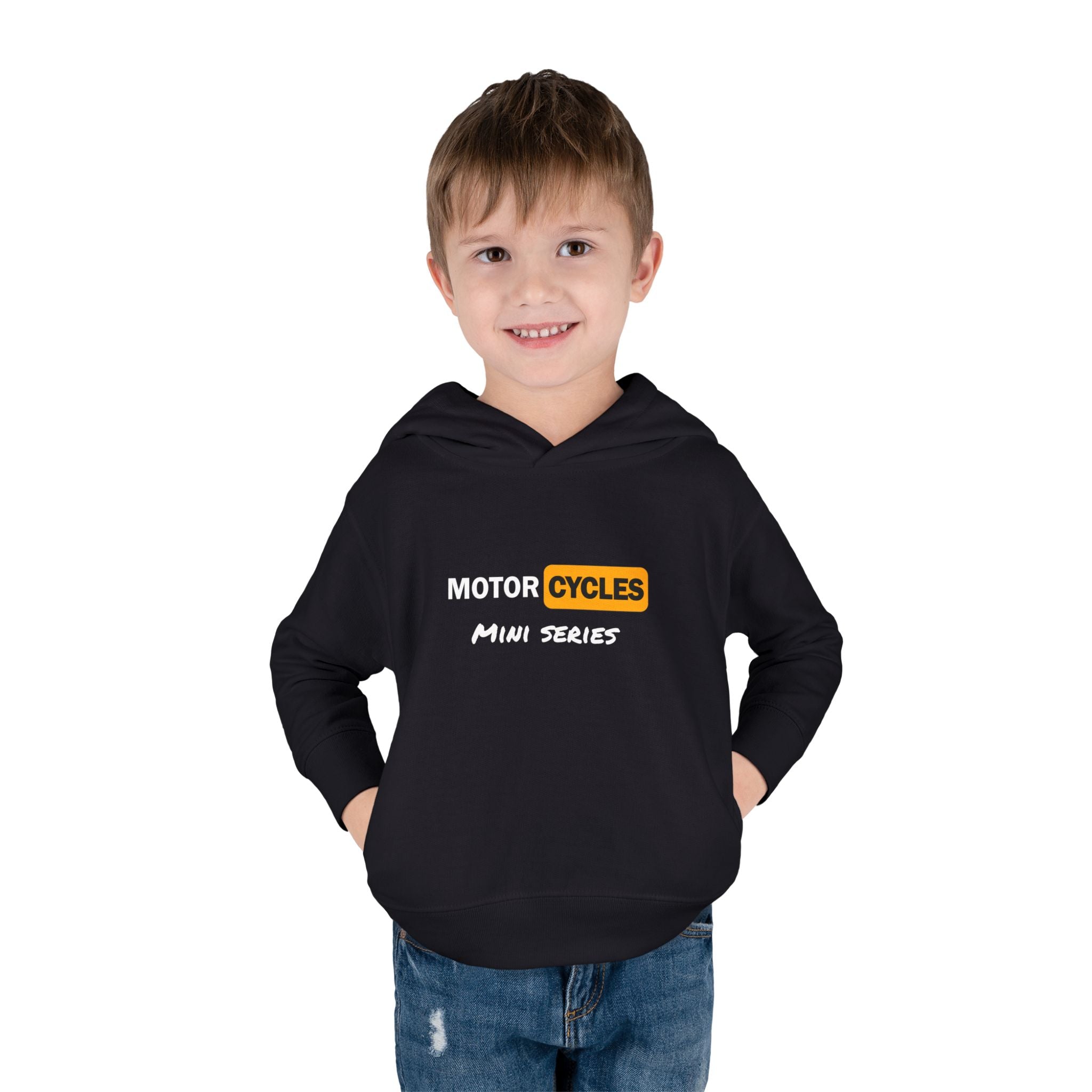 Toddler Hoodie - "Cycles" Front Patch & "Two Wheel Thrill Co." Colorful Back Graphic