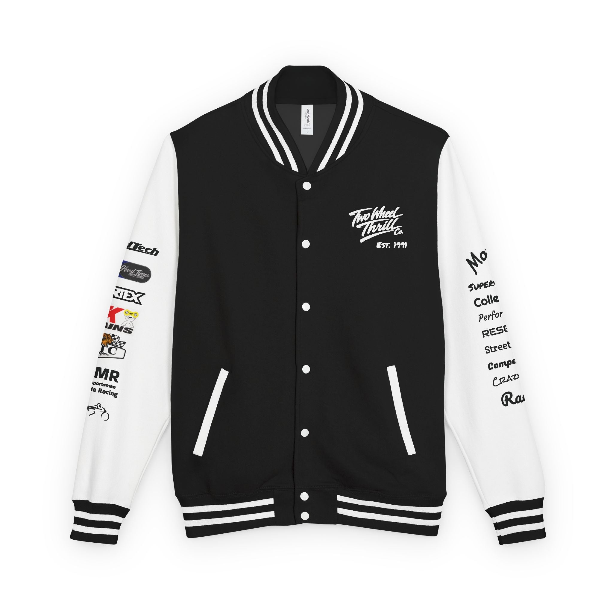 Two Wheeled Thrill Letterman Jacket — "Live the Fast Life" Varsity Jacket