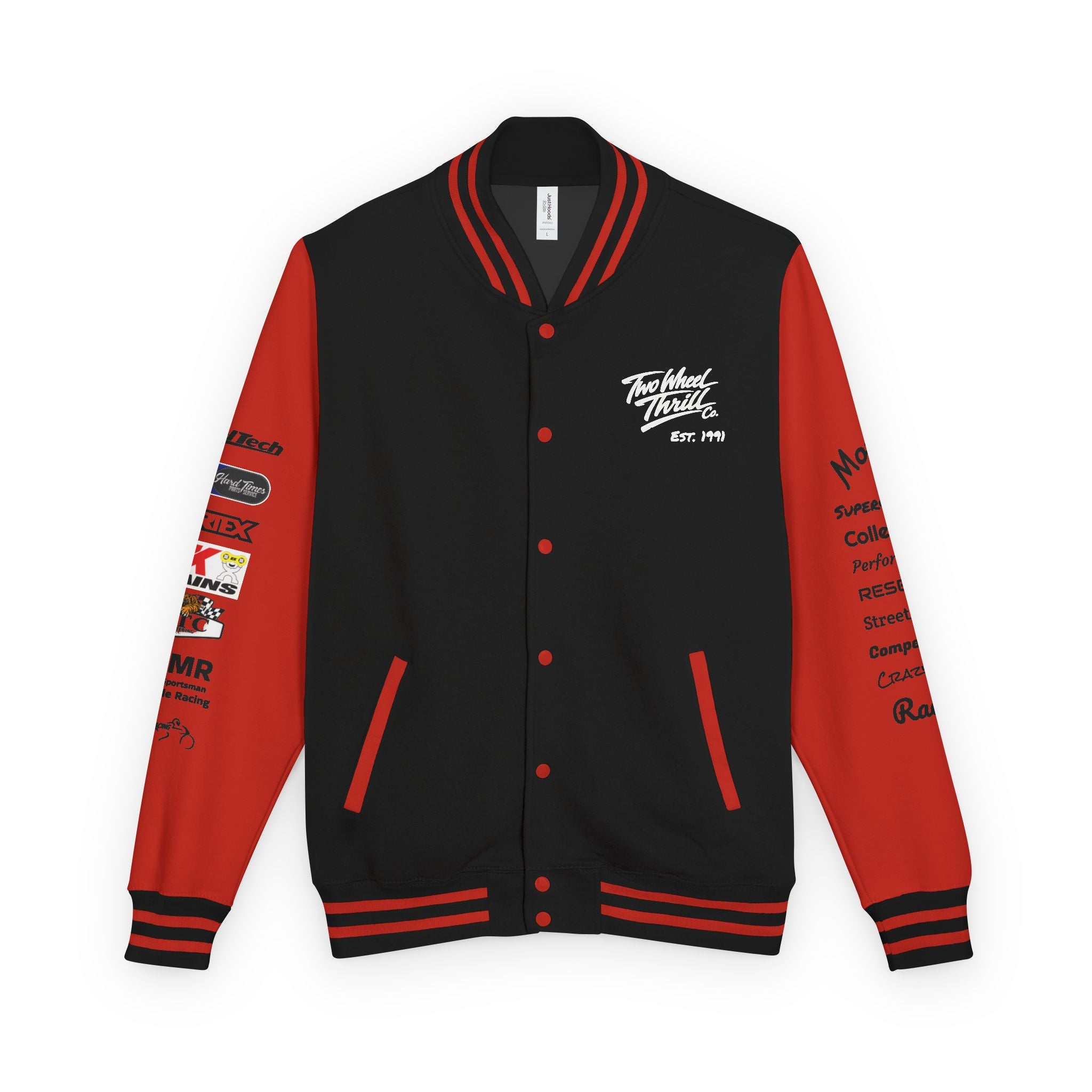 Two Wheeled Thrill Letterman Jacket — "Live the Fast Life" Varsity Jacket