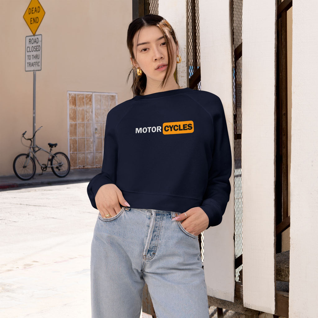 Motorcycles Cropped Pullover — Women's Moto Fleece