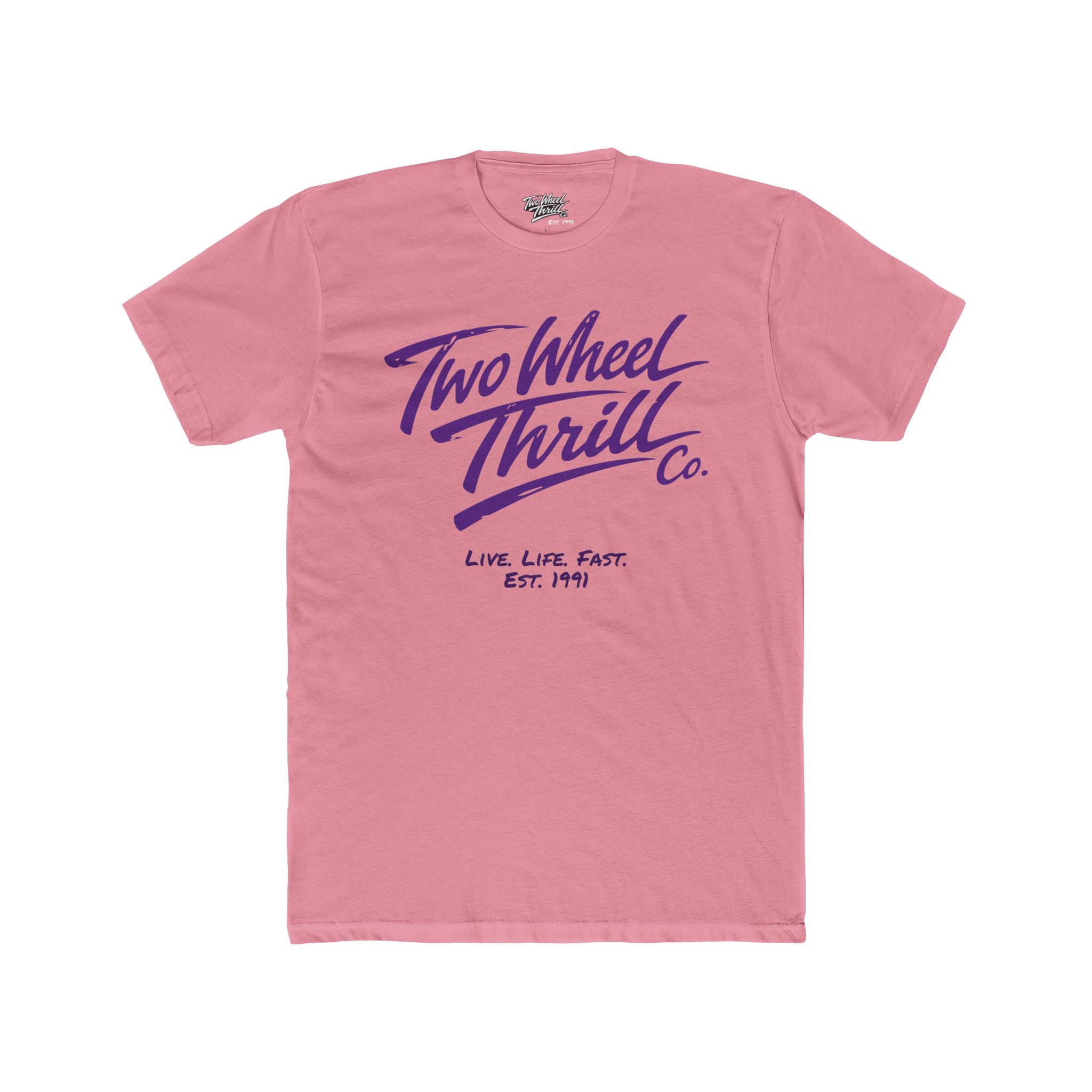 Two Wheel Thrill Co. Motorcycle Tee — Retro Beach Rider Graphic T-Shirt