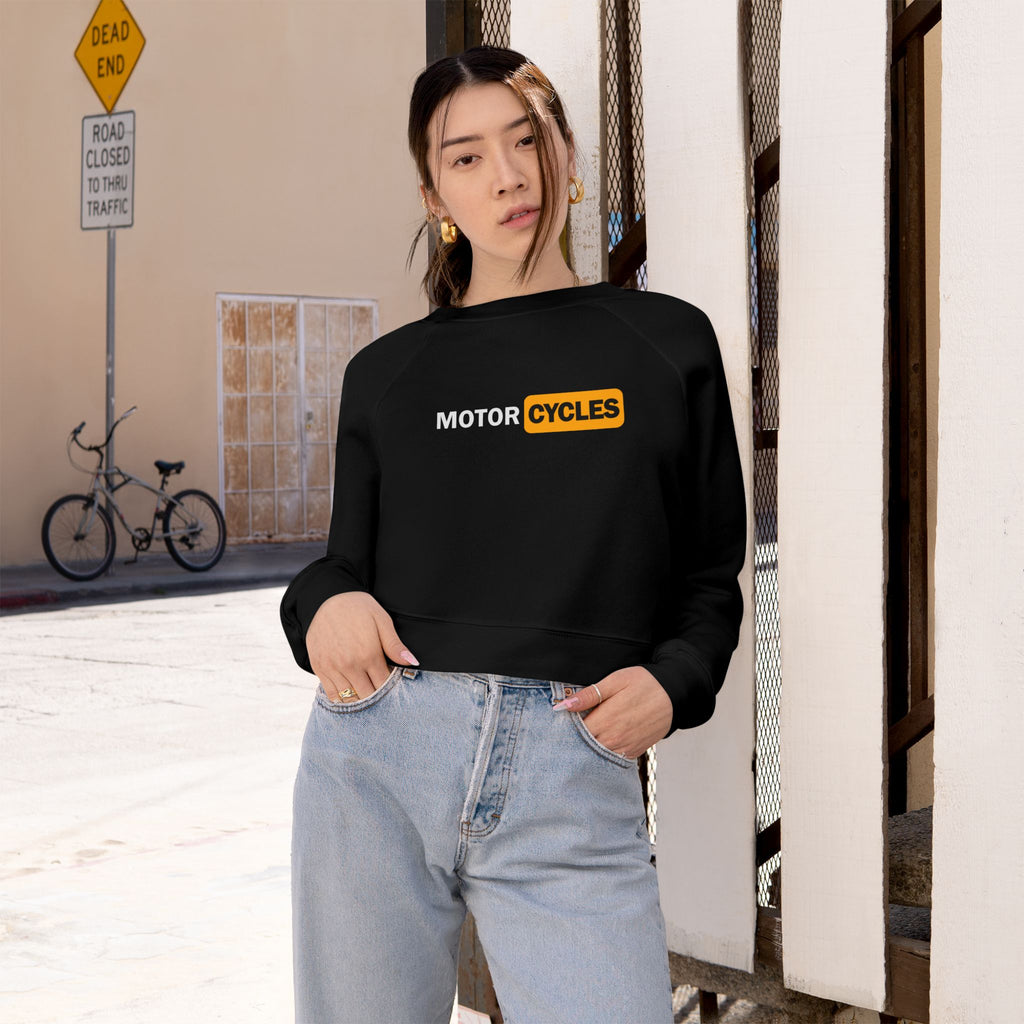 Motorcycles Cropped Pullover — Women's Moto Fleece