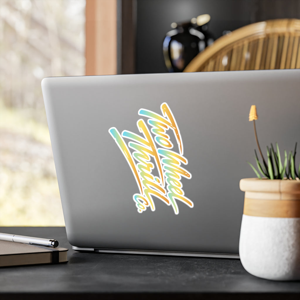 Kiss-Cut Vinyl Sticker — Retro Gradient Script Decal