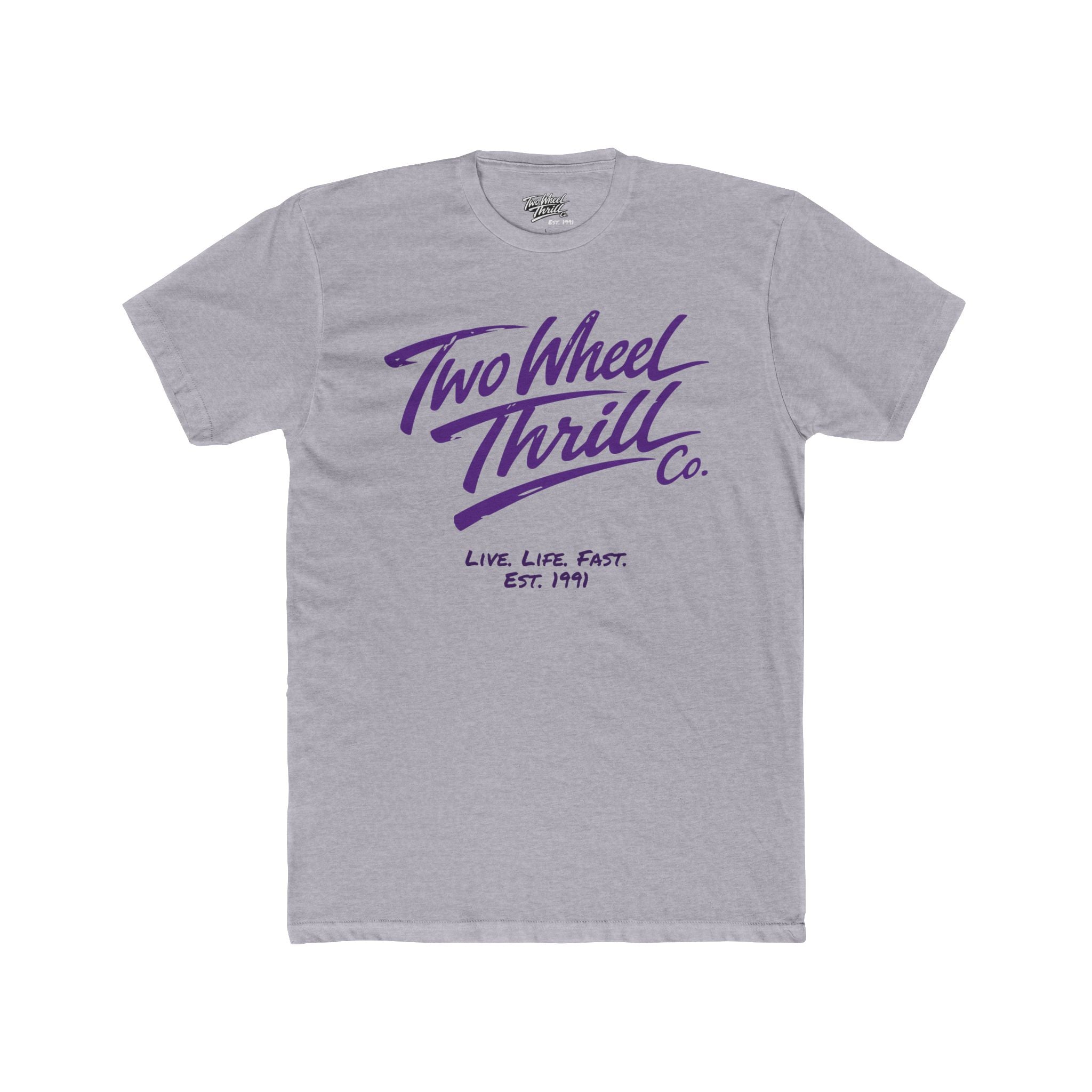 Two Wheel Thrill Co. Motorcycle Tee — Retro Beach Rider Graphic T-Shirt